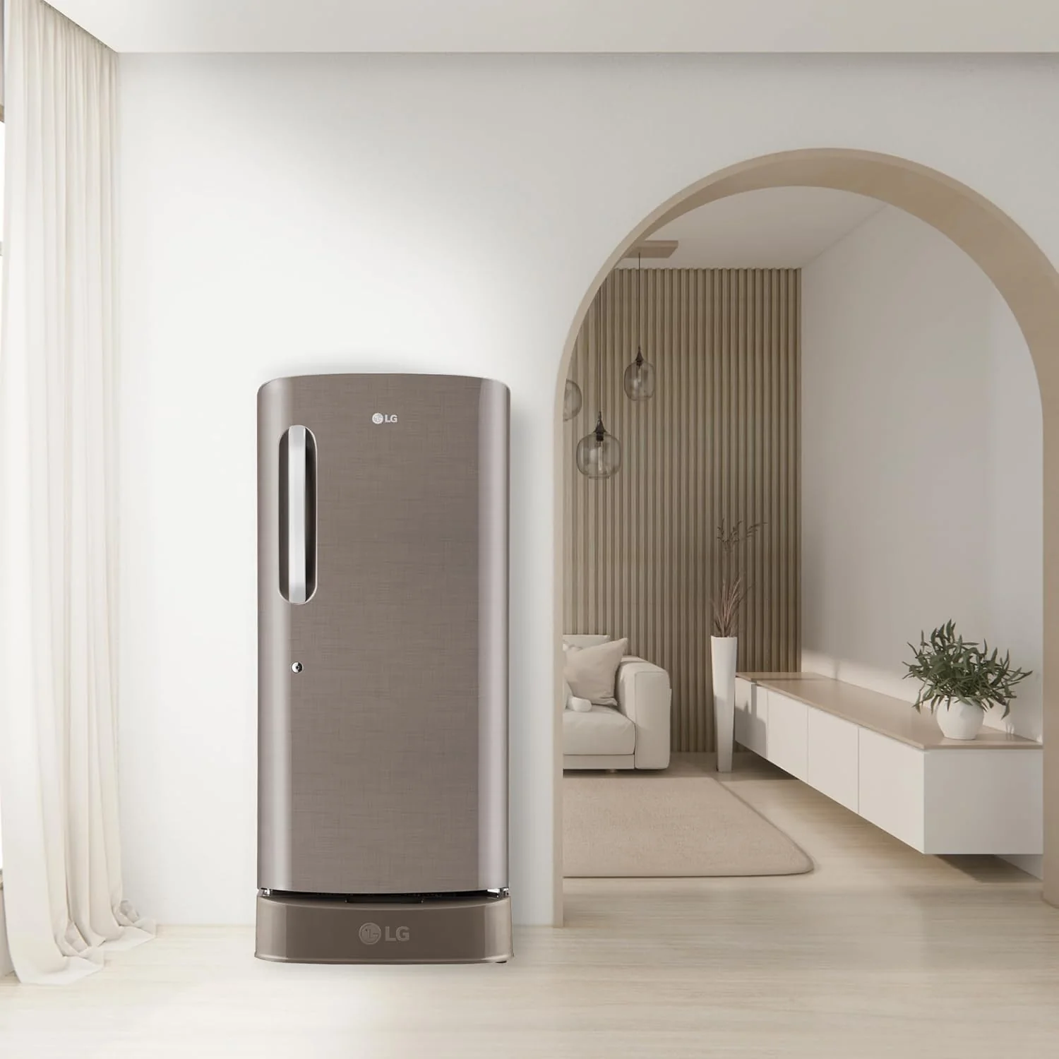 LG 210 L, 3 Star, Direct Cool Single Door Refrigerator (GL-D231AFSD, Fawn Steel, Base stand with drawer &amp; Fast Ice Making) - Image 9