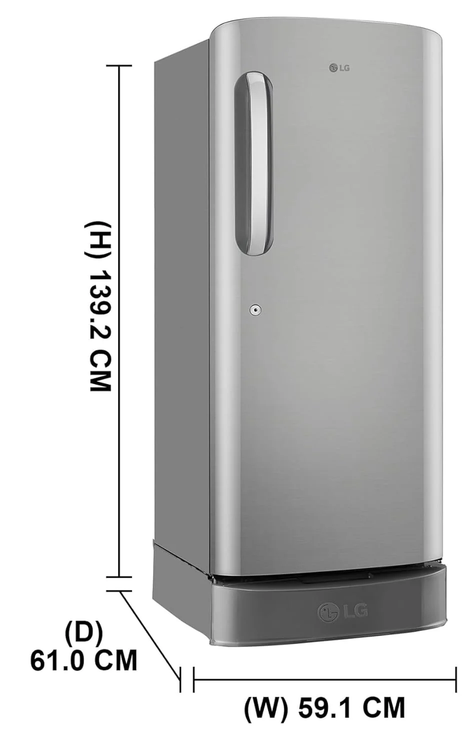 LG 210L Single Door Refrigerator with Base Stand Drawer, Smart Inverter Compressor, Direct Cool, Shiny Steel, 5 Star,(GLD2256ZAPZ) - Image 2