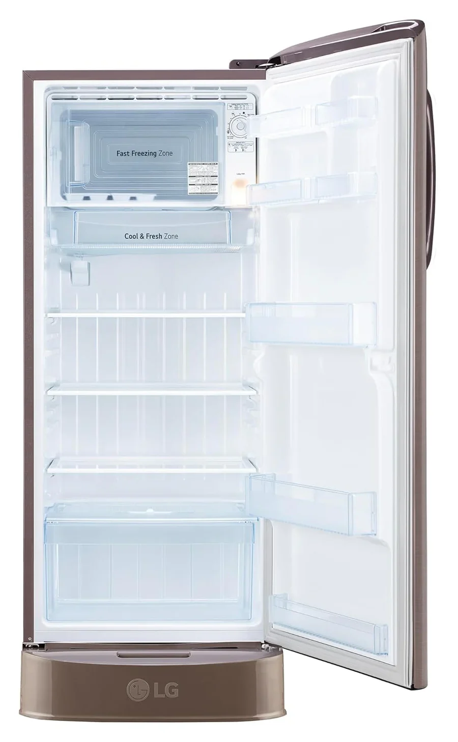 LG 224 L, 3 Star, Direct Cool Single Door Refrigerator (GL-D241AFSD, Fawn Steel, Base stand with drawer &amp; Fast Ice Making) - Image 9