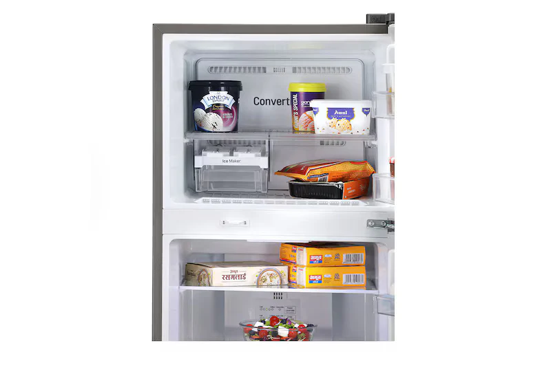 LG 240 L Frost Free Double Door 3 Star Convertible Refrigerator with Inverter Compressor, Express Freeze & Multi Air Flow (Grey, GL-N292SPZX) - Image 3