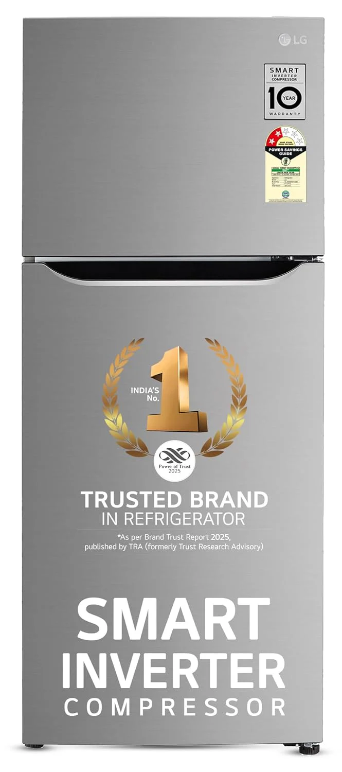 LG 242 L, 2 Star, Smart Inverter Compressor, Multi Air Flow, Frost-Free Double Door Refrigerator (GL-N292DPZY, Shiny Steel, Smart Connect & Moist ‘N’ Fresh)