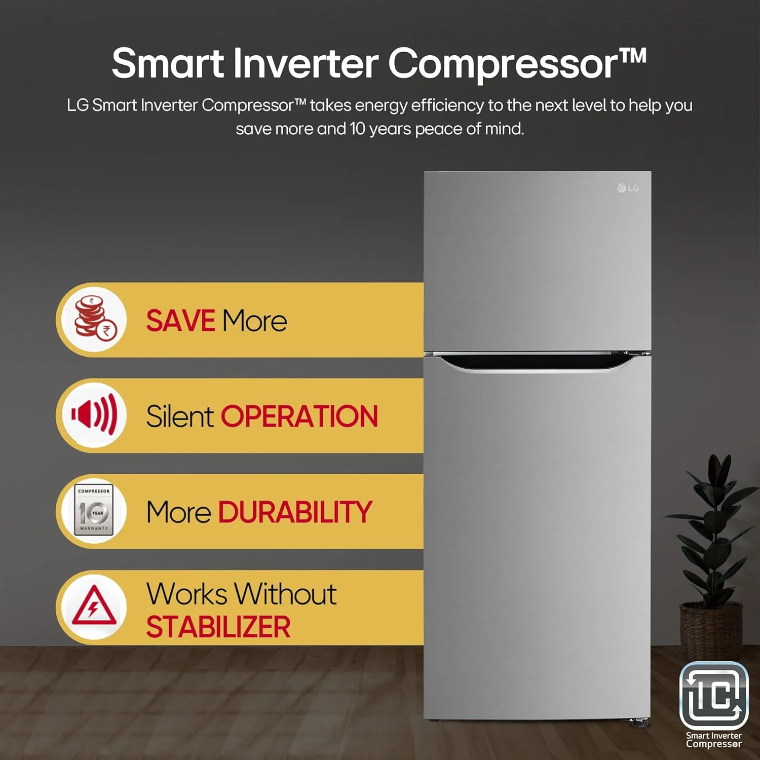 LG 242 L, 2 Star, Smart Inverter Compressor, Multi Air Flow, Frost-Free Double Door Refrigerator (GL-N292DPZY, Shiny Steel, Smart Connect & Moist ‘N’ Fresh) - Image 10