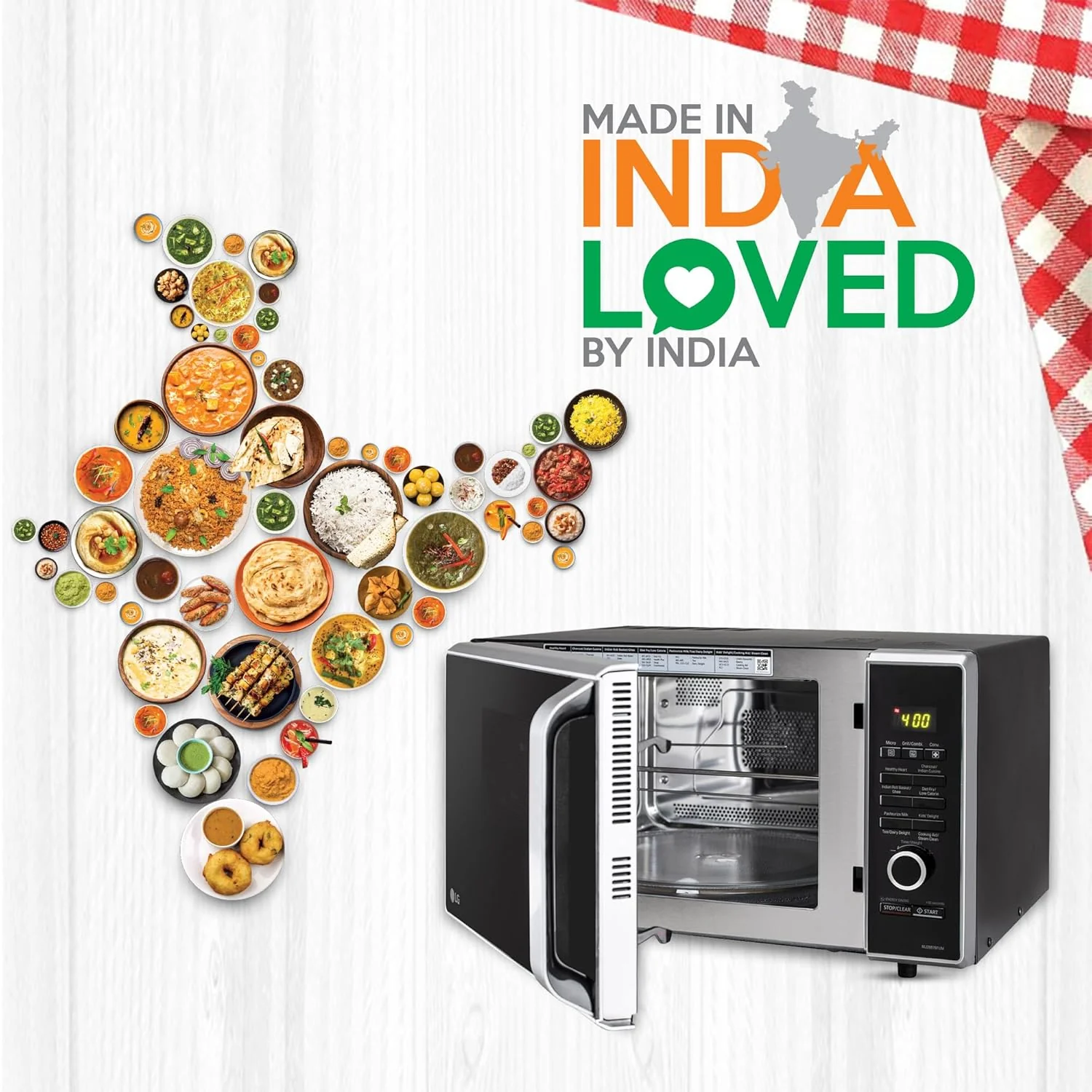 LG 28 L Charcoal Convection Microwave Oven (MJ2887BFUM, Black, with 360° Motorised Rotisserie & Charcoal Lighting Heater with 10 years warranty) - Image 5
