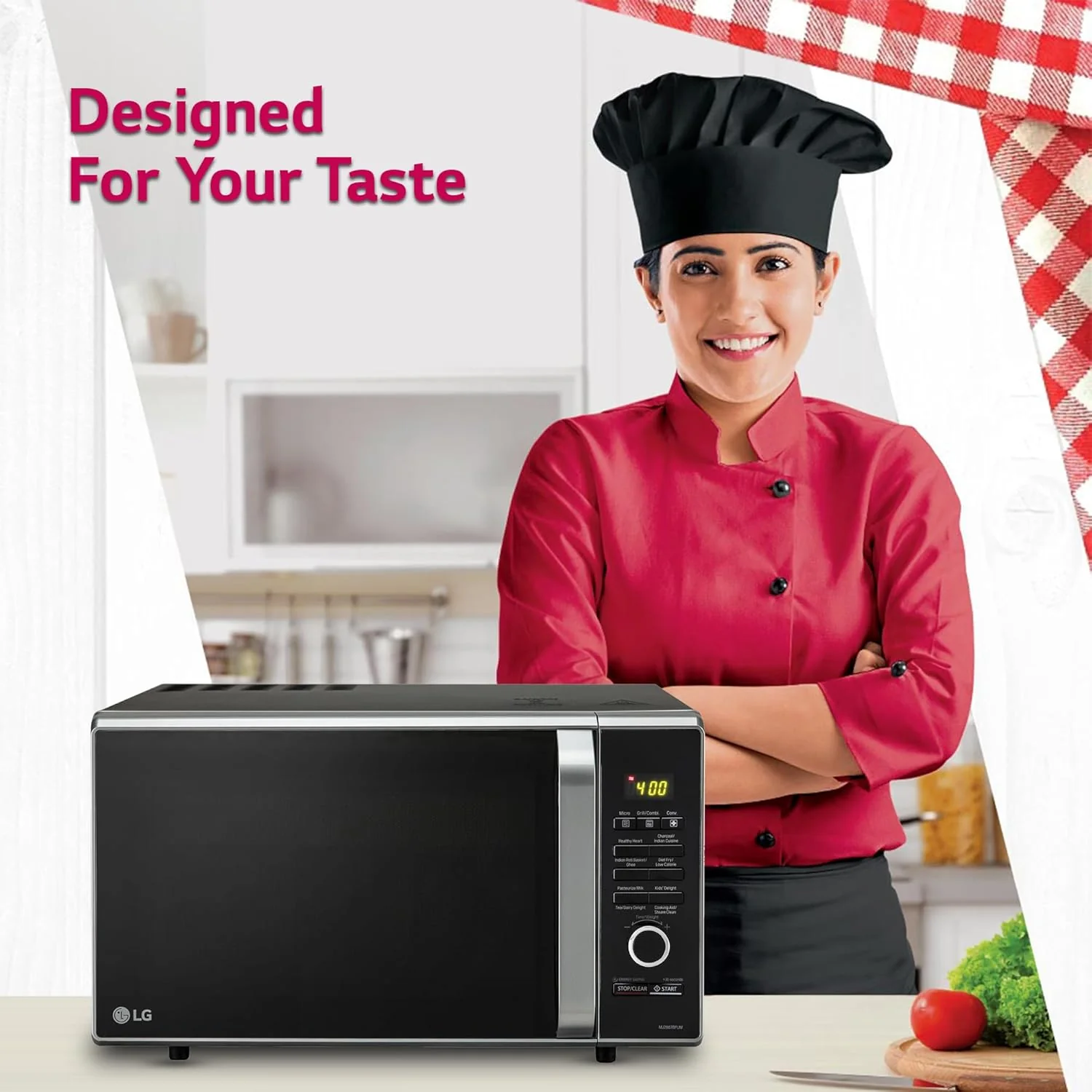 LG 28 L Charcoal Convection Microwave Oven (MJ2887BFUM, Black, with 360° Motorised Rotisserie & Charcoal Lighting Heater with 10 years warranty) - Image 7