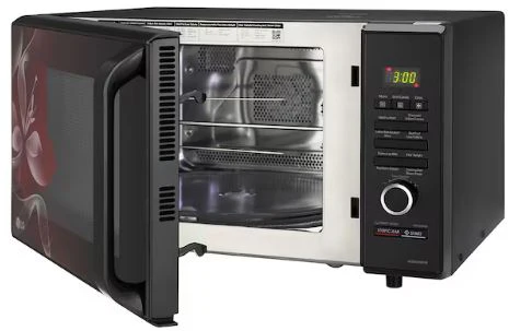 LG 28 L Charcoal Convection Microwave Oven with Charcoal Lighting Heater, Diet Fry, Motorised Rotisserie, Floral Black(MJ2887BWUM) - Image 3
