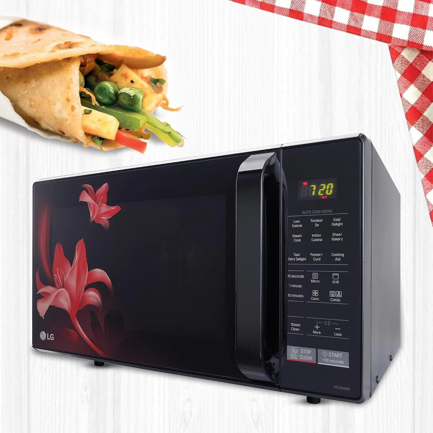 LG 28 L Convection Microwave Oven (MC2846BR) (Black) - Image 2