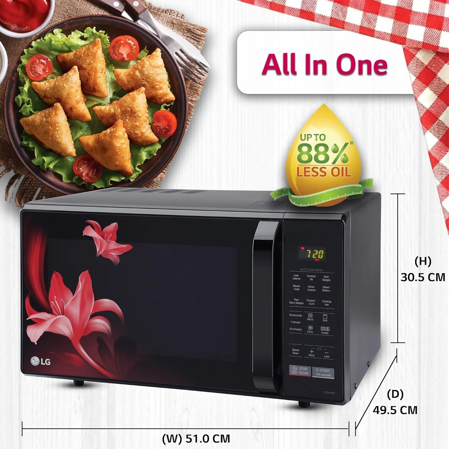 LG 28 L Convection Microwave Oven (MC2846BR) (Black) - Image 6