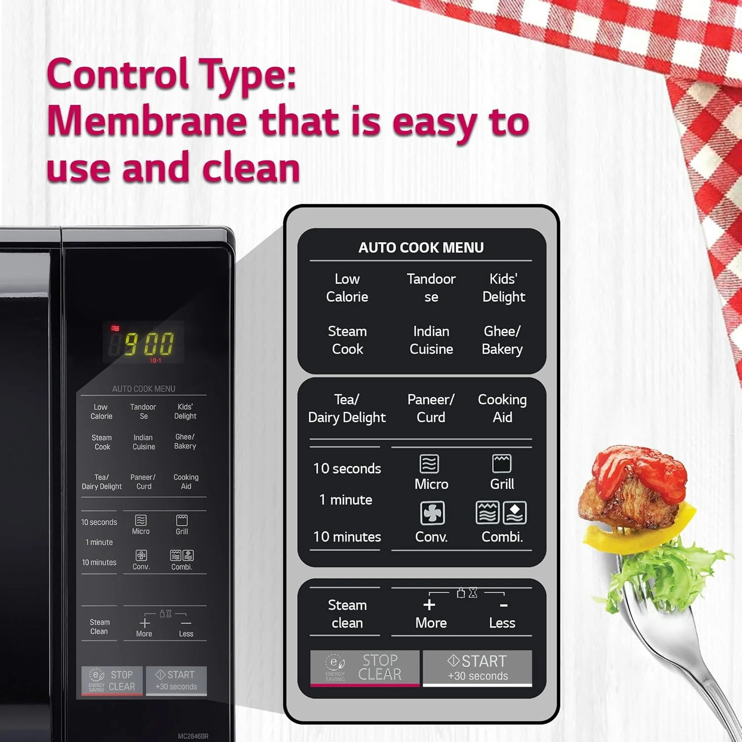 LG 28 L Convection Microwave Oven (MC2846BR) (Black) - Image 9