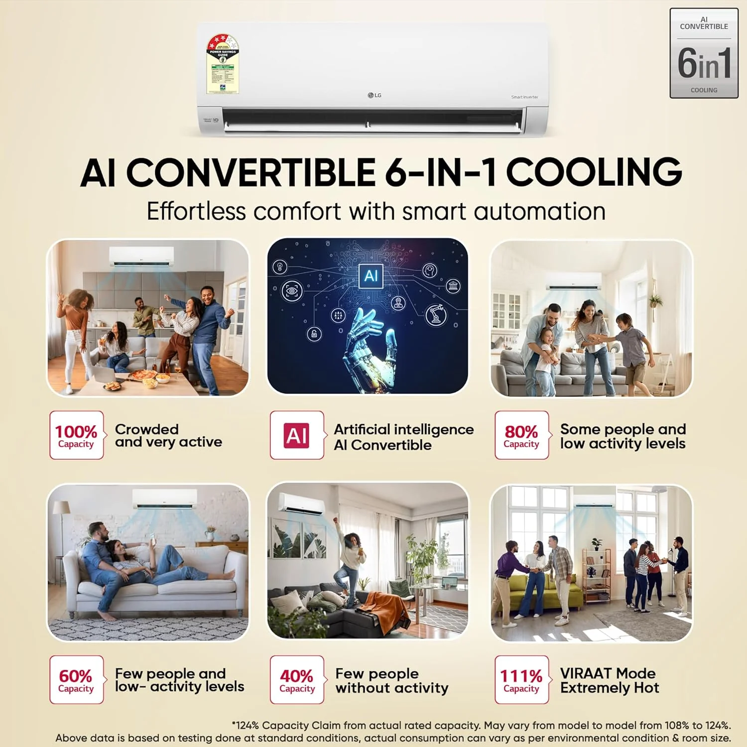 LG 3 Star (1.0) Split AC, AI Convertible, Auto Clean, Gold Fin+, Diet Mode+, Viraat Mode, 3.3 kW, 2026 Model,(AS-Q12CNXE) - Image 4