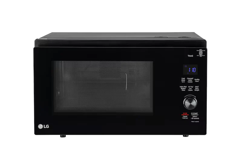 LG 32 L Convertible Microwave Oven with Air Fry, Charcoal Lighting Heater™, 431 Auto Cook Menu Powered by Thinq, Black