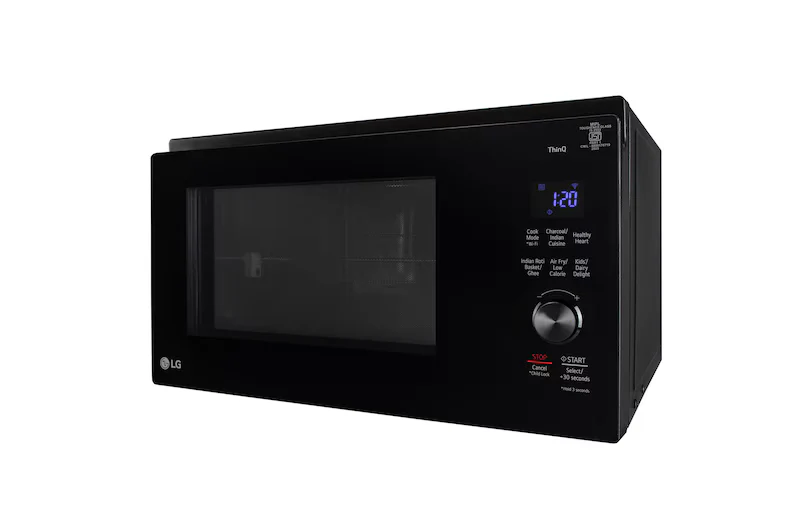 LG 32 L Convertible Microwave Oven with Air Fry, Charcoal Lighting Heater™, 431 Auto Cook Menu Powered by Thinq, Black - Image 3