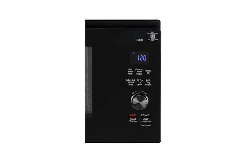 LG 32 L Convertible Microwave Oven with Air Fry, Charcoal Lighting Heater™, 431 Auto Cook Menu Powered by Thinq, Black - Image 4