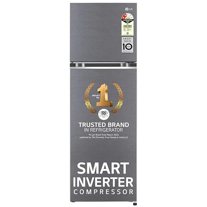 LG 343 L 2 Frost-Free Smart Inverter Compressor Double Door Refrigerator Appliance (GL-N382SDSY, Dazzle Steel, Multi Air Flow Cooling, 2023 Model)