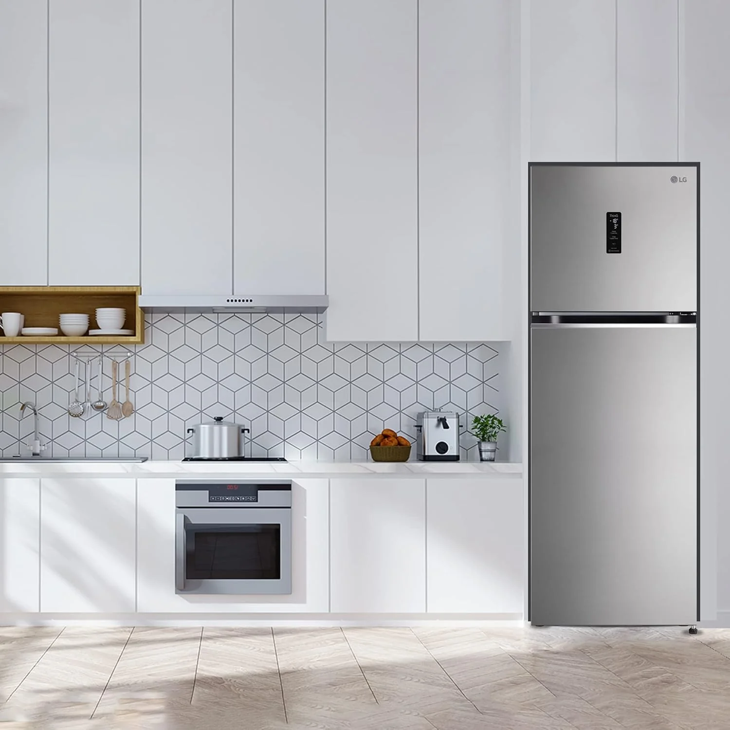 LG 343 L, 3 Star, Smart Inverter Compressor, Wi-Fi Enabled, Convertible Frost-Free Double Door Refrigerator (‎GL-T382TPZX, Shiny Steel, Auto smart connect &amp; Door Cooling+) - Image 18