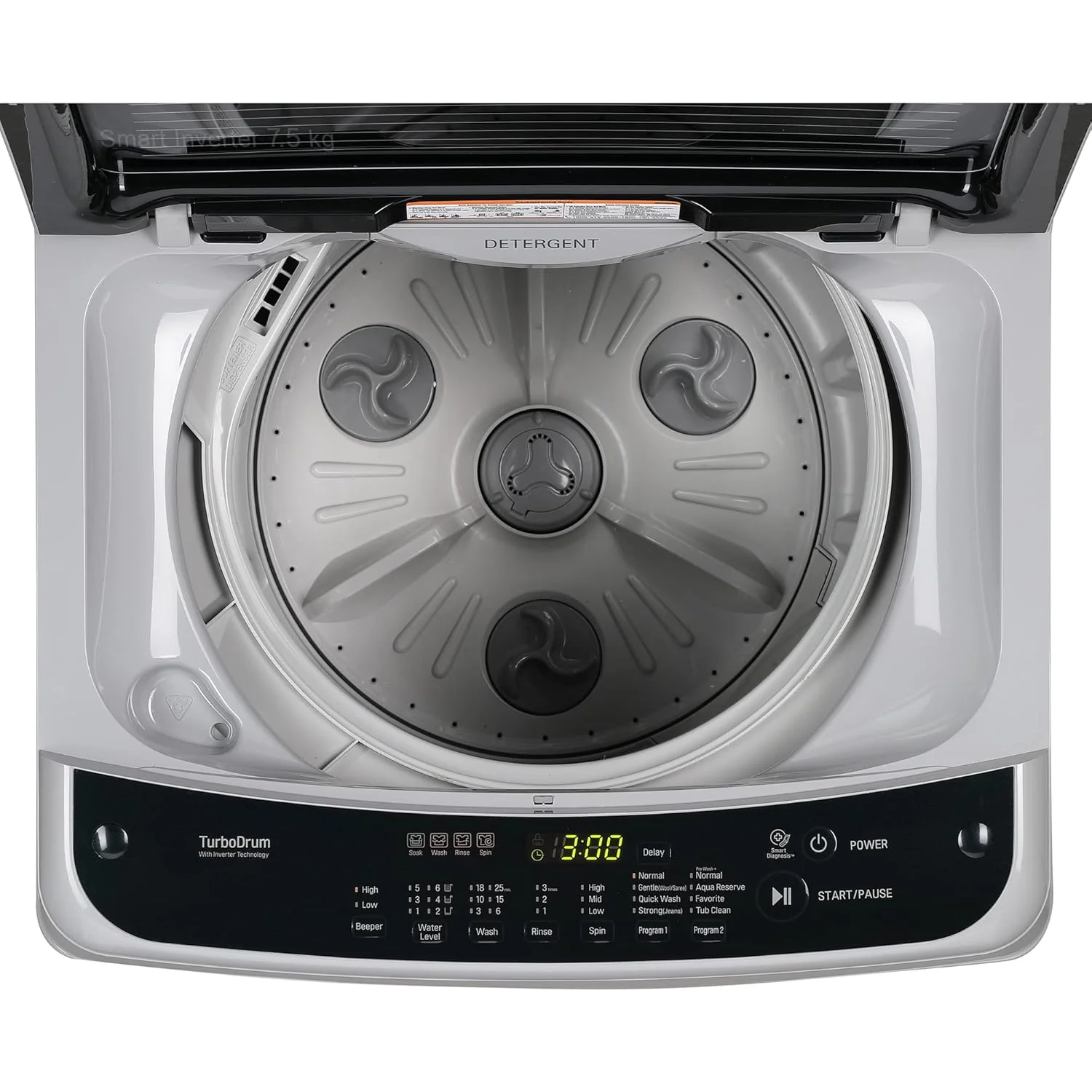 LG 7.5 Kg 5 Star Smart Inverter Fully-Automatic Top Load Washing Machine (T75SPSF1Z, Middle Free Silver, TurboDrum | Smart Closing Door) - Image 10