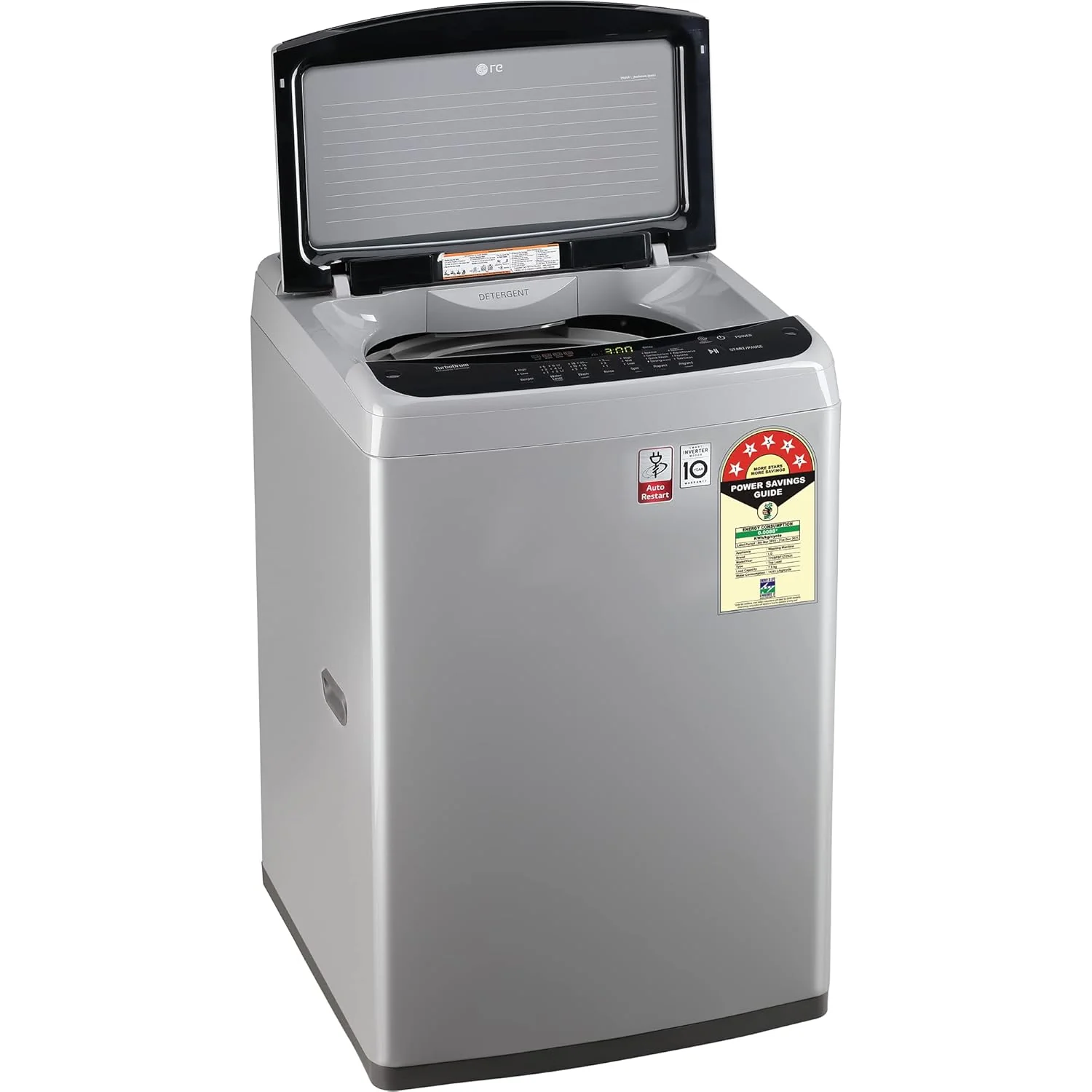 LG 7.5 Kg 5 Star Smart Inverter Fully-Automatic Top Load Washing Machine (T75SPSF1Z, Middle Free Silver, TurboDrum | Smart Closing Door) - Image 14