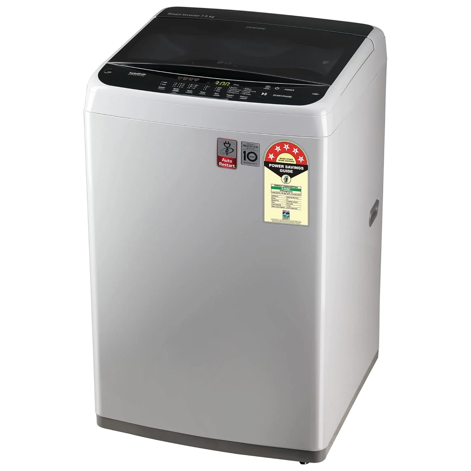 LG 7.5 Kg 5 Star Smart Inverter Fully-Automatic Top Load Washing Machine (T75SPSF1Z, Middle Free Silver, TurboDrum | Smart Closing Door) - Image 17