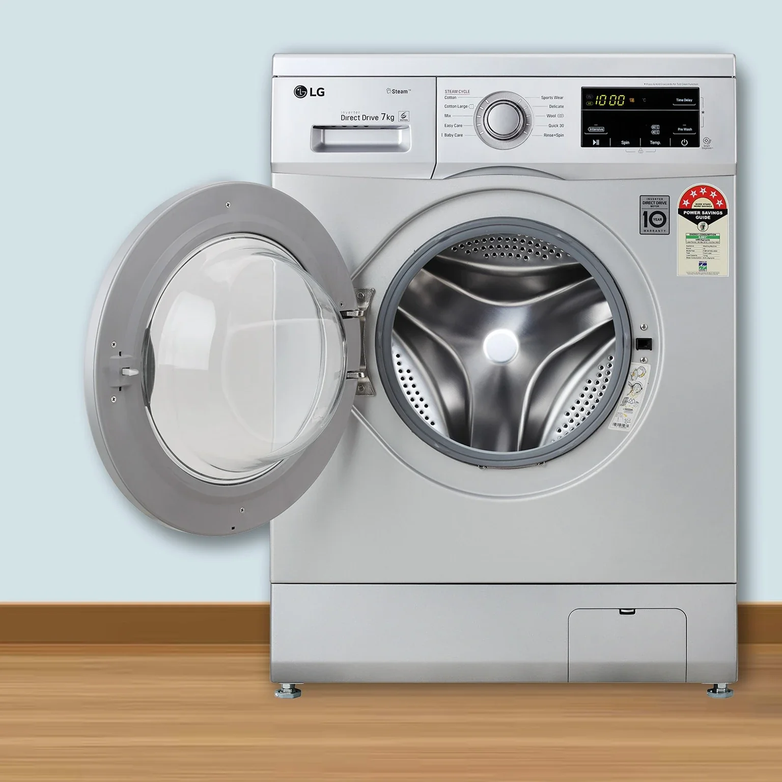 LG 7Kg Front Load Washer – Steam, Inverter DD, Heater (FHM1207SDL) (Open Box / Without Box) - Image 2