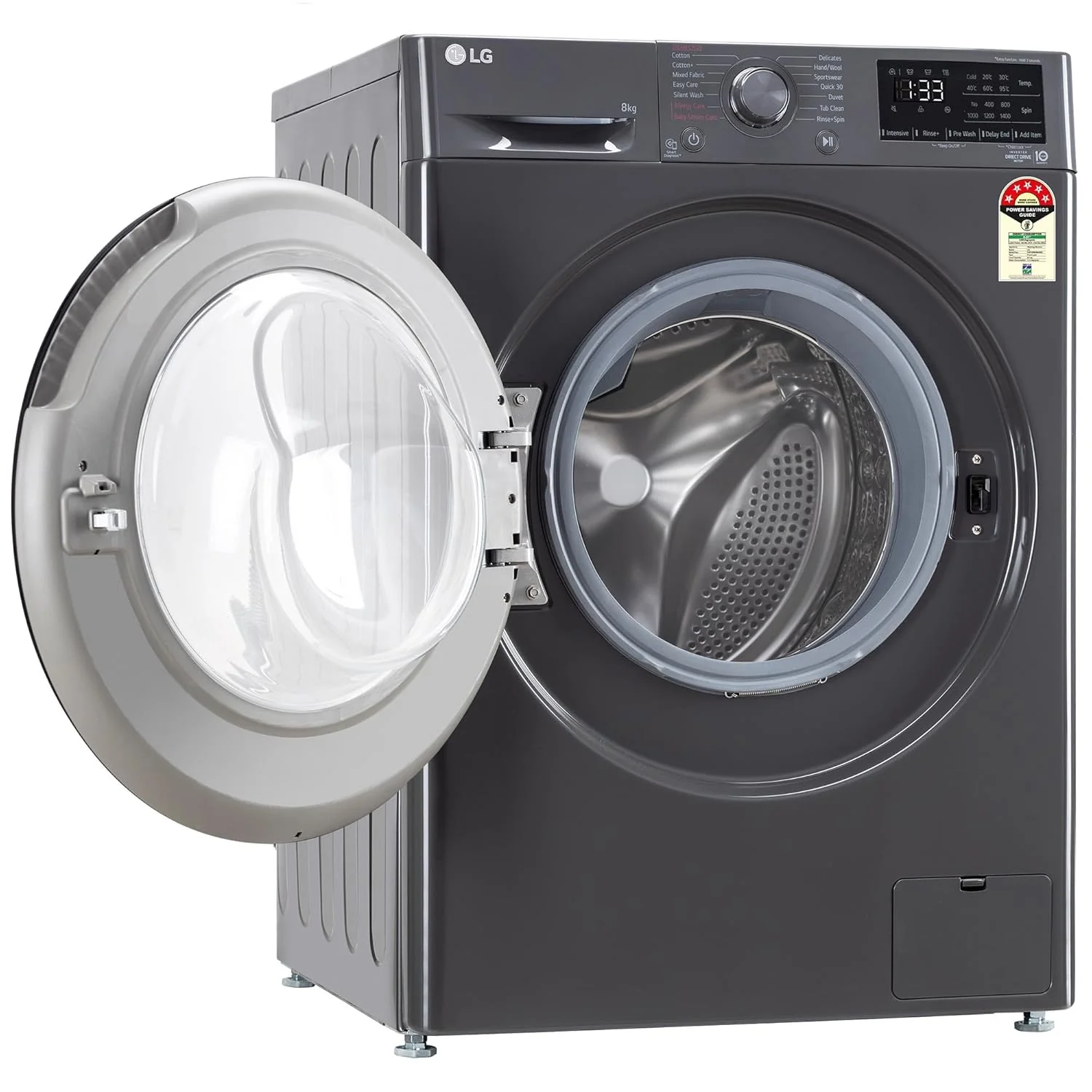 LG 8 Kg, 5 Star, AI Direct Drive Technology, Steam & 6 Motion DD Fully-Automatic Front Load Washing Machine (FHP1208Z3M, Intelligent & Convenient Fabric Care, Allergy Care, Middle Black) - Image 12