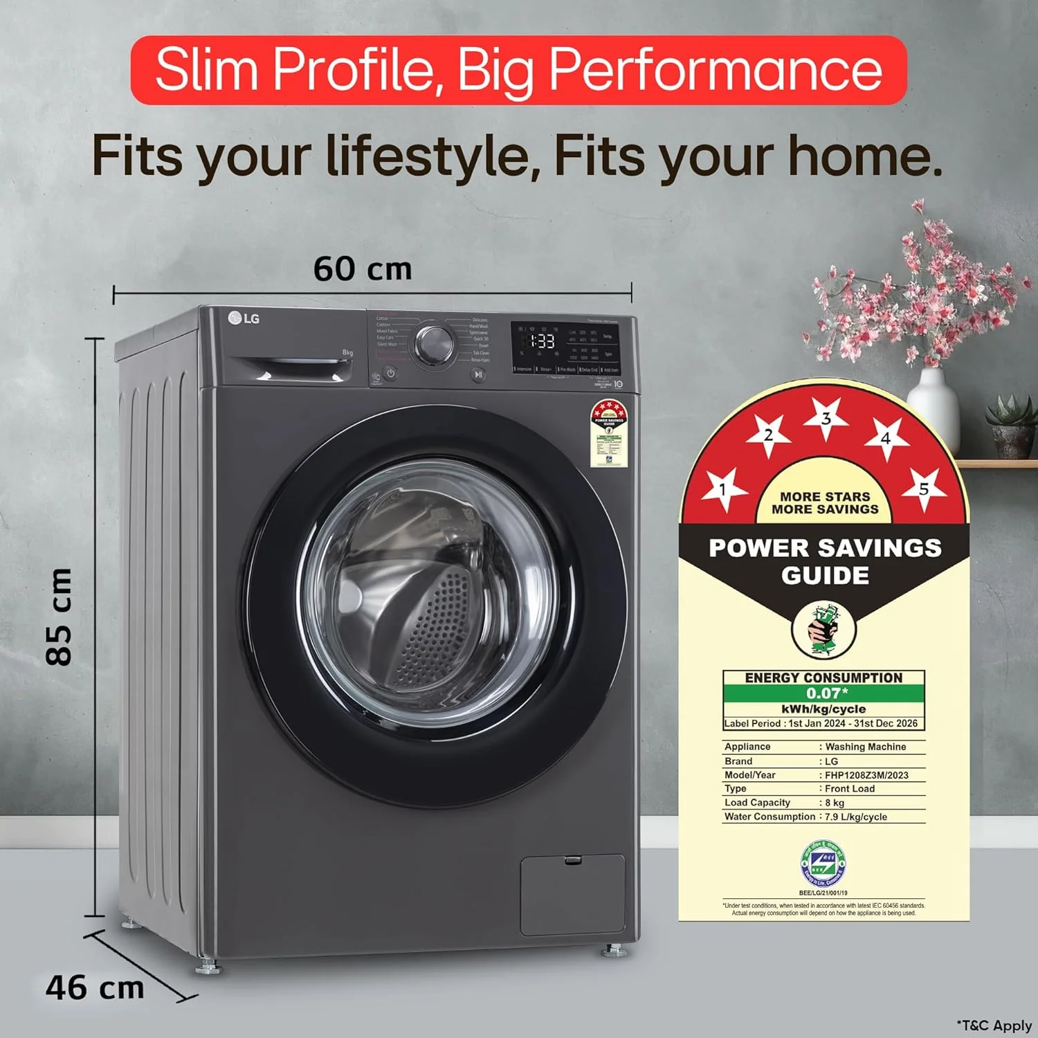 LG 8 Kg, 5 Star, AI Direct Drive Technology, Steam & 6 Motion DD Fully-Automatic Front Load Washing Machine (FHP1208Z3M, Intelligent & Convenient Fabric Care, Allergy Care, Middle Black) - Image 21