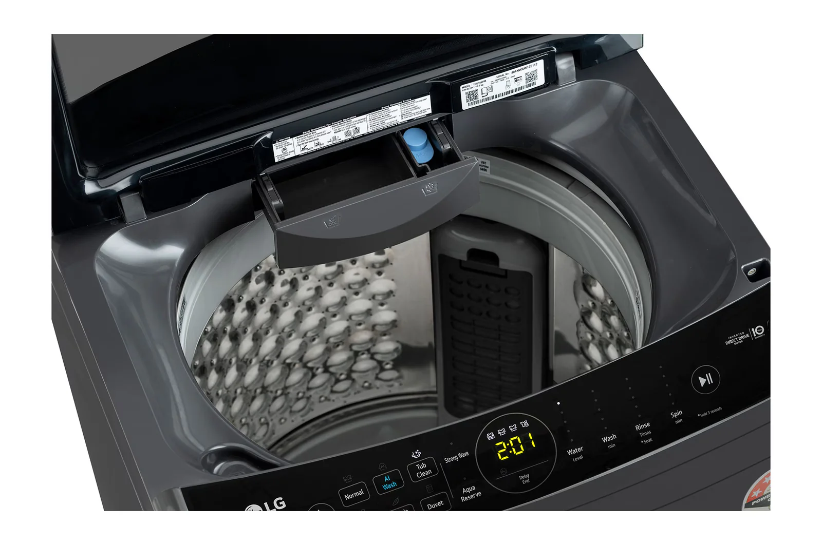 LG 8Kg 5 Star Top Load Washing Machine, AI Direct Drive™, Turbodrum, (THD08NPM,Middle Black) - Image 11
