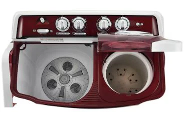 LG 8Kg Semi Automatic Washing Machine, Roller Jet Pulsator + Soak, Burgundy, 5 Star(P8035SRAZA) - Image 3