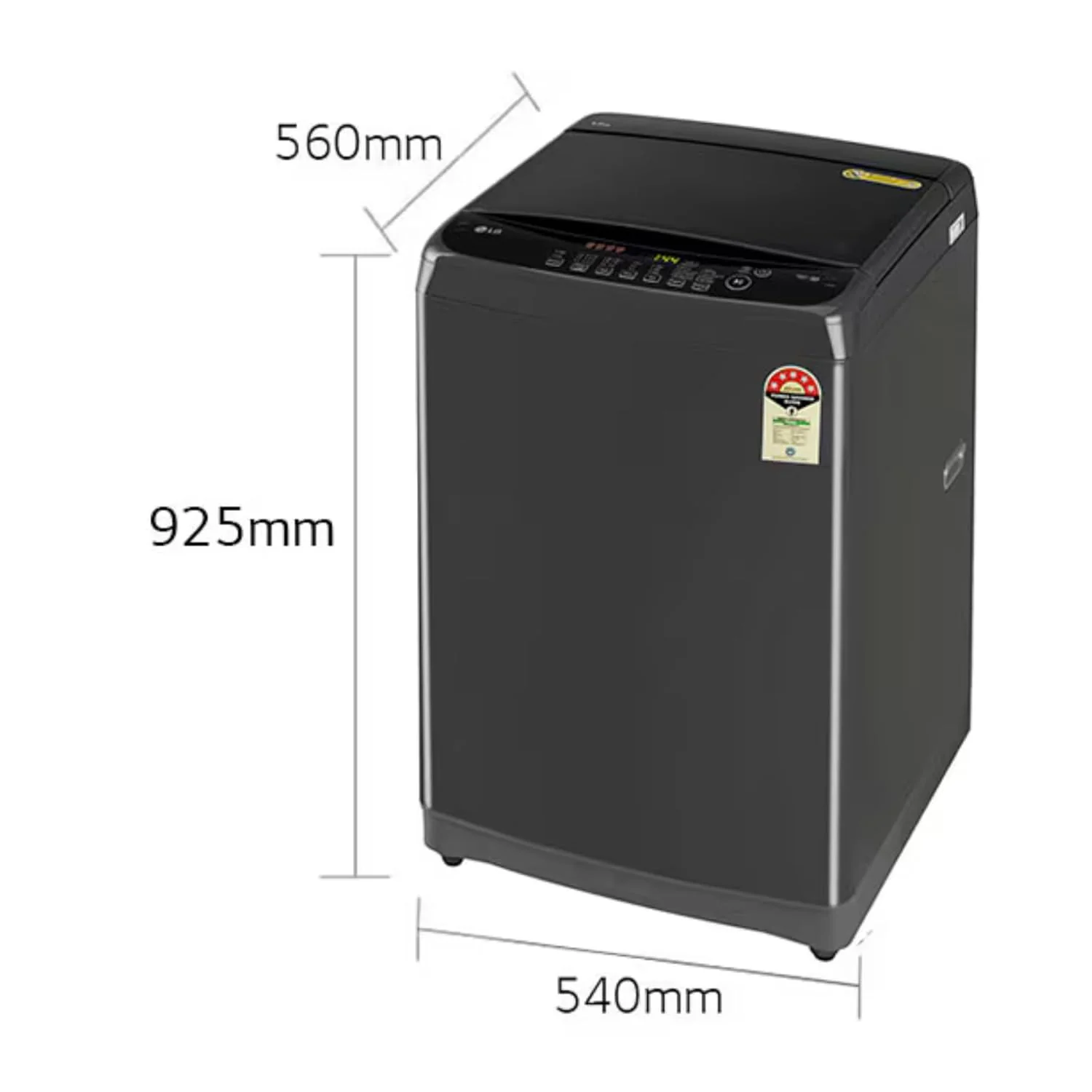 LG 8Kg Top Load Washing Machine, Smart Inverter Motor, Middle Black, 5 Star - Image 2
