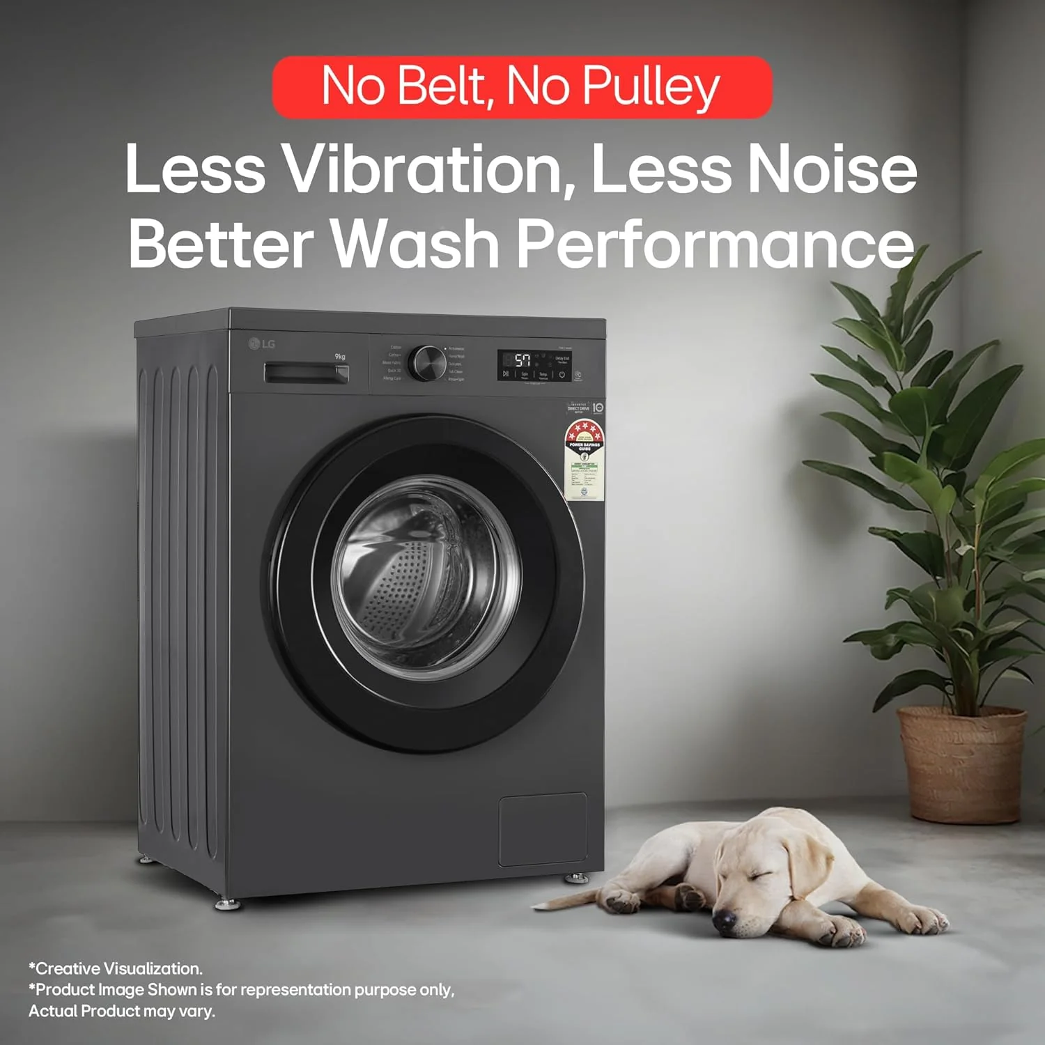 LG 9 Kg, 5 Star, Direct Drive Technology, Steam Wash, 6 Motion DD, Fully-Automatic Front Load Washing Machine (FHB1209Z2M, Allergy Care, In-Built Heater, Touch Panel, Middle Black) - Image 5