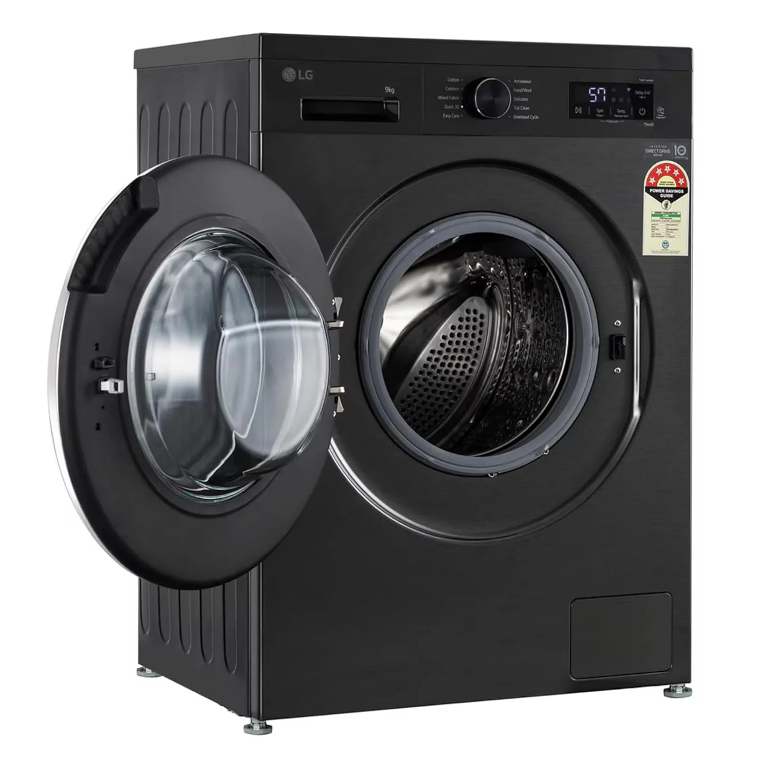 LG 9 Kg 5 Star Inverter Direct Drive Fully Automatic Front Load Washing Machine (FHB1209Z4B, Platinum Black, - Image 2