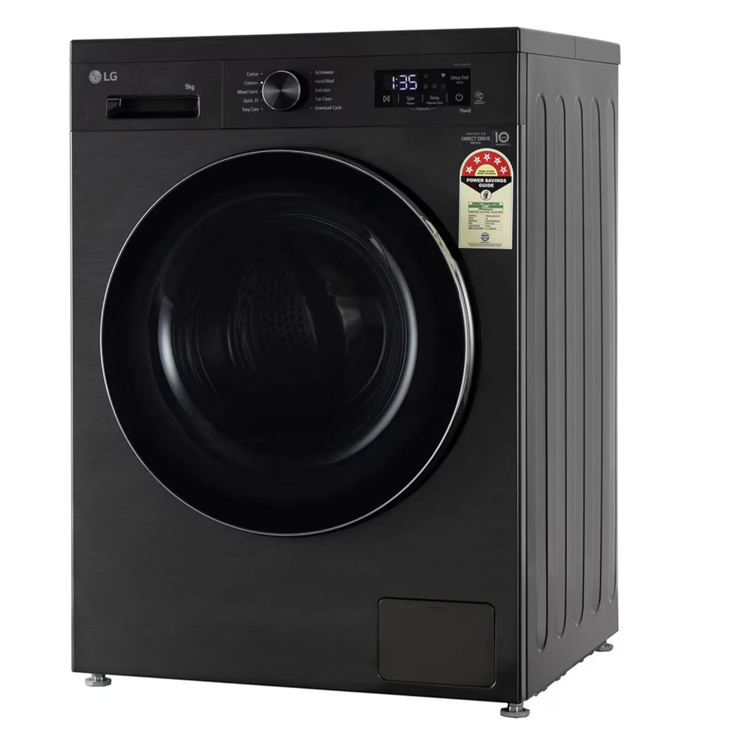 LG 9 Kg 5 Star Inverter Direct Drive Fully Automatic Front Load Washing Machine (FHB1209Z4B, Platinum Black, - Image 4