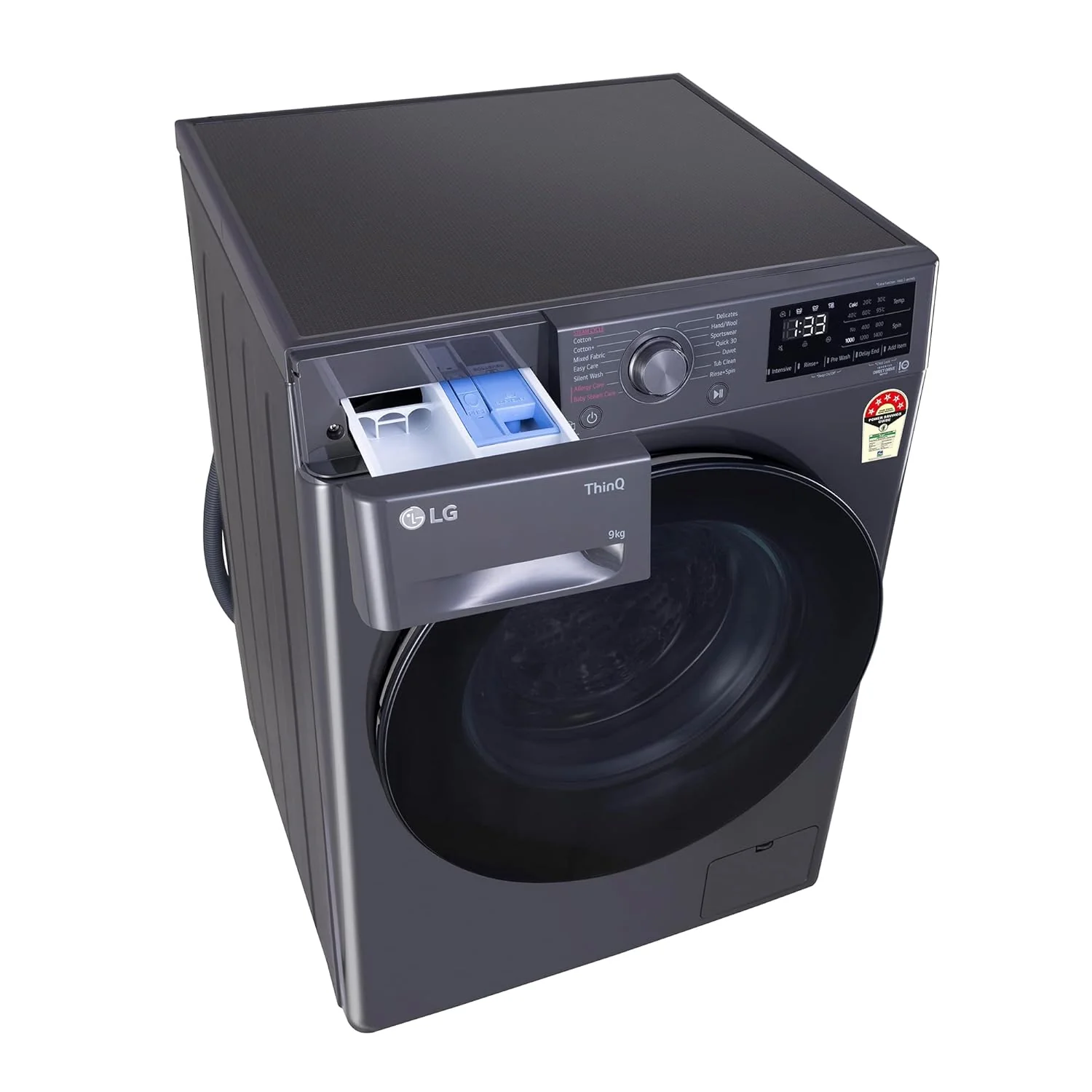 LG 9 Kg 5 Star Wi-Fi Inverter AI Direct-Drive Touch Panel Fully Automatic Front Load Washing Machine Appliance (FHV1409Z4M, Steam for Hygiene, In-Built Heater, 6 Motion DD, Middle Black) - Image 5