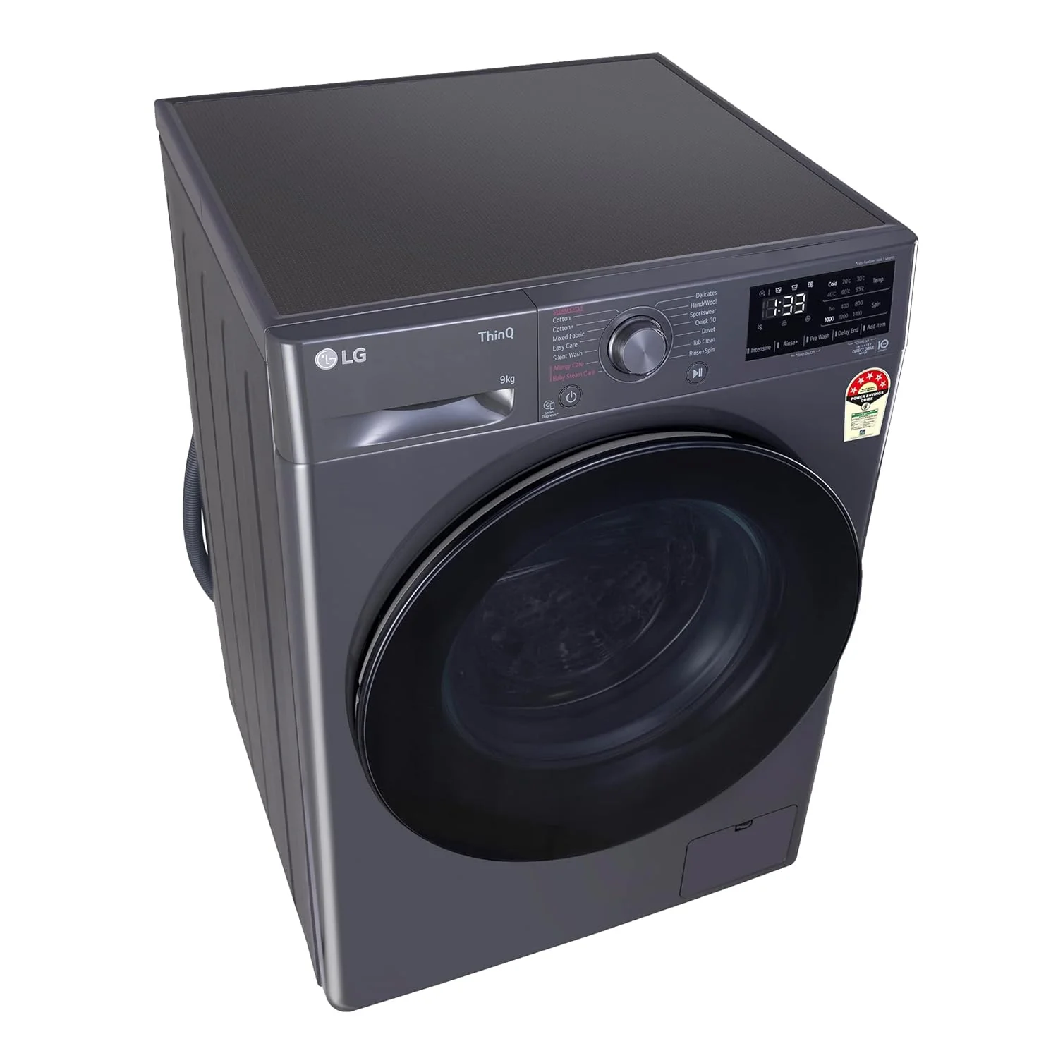 LG 9 Kg 5 Star Wi-Fi Inverter AI Direct-Drive Touch Panel Fully Automatic Front Load Washing Machine Appliance (FHV1409Z4M, Steam for Hygiene, In-Built Heater, 6 Motion DD, Middle Black) - Image 6