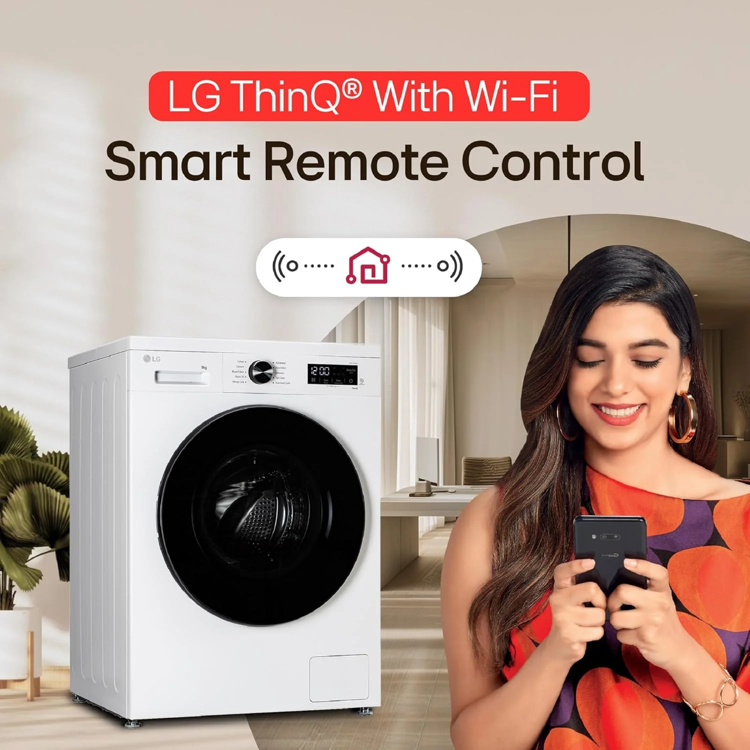 LG 9 Kg 5 Star Wi-Fi, Steam, Inverter Direct Drive Technology, 6 Motion DD, Fully-Automatic Front Load Washing Machine (FHB1209Z4W, Allergy Care, In-Built Heater, Touch Panel, Blue White) - Image 9