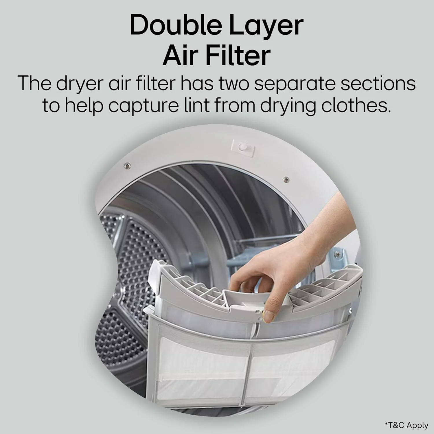 LG 9 Kg, Wi-Fi, Dual Inverter Heat Pump, Eco-Hybrid Technology Fully Automatic Front Load Dryer (DHV09SAM, Double Layer Air Filter, Allergy Care, Auto Cleaning Condenser, Middle Black) - Image 7