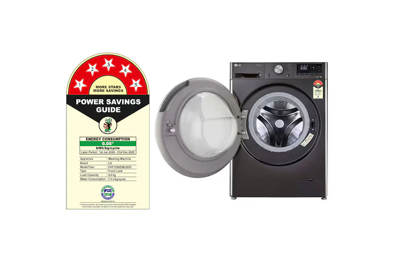LG 9Kg Front Load Washing Machine, AI Direct Drive™, Black VCM, 5 Star, FHP1209Z9B - Image 7