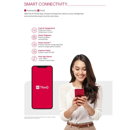 LG MoodUP™ 617 Litres 3 Star French Door Refrigerator | InstaView™ | 1.7 Lakh + Color Combinations | Built-in Bluetooth Speaker | ThinQ® (GR-A24FDMMB) - Image 3