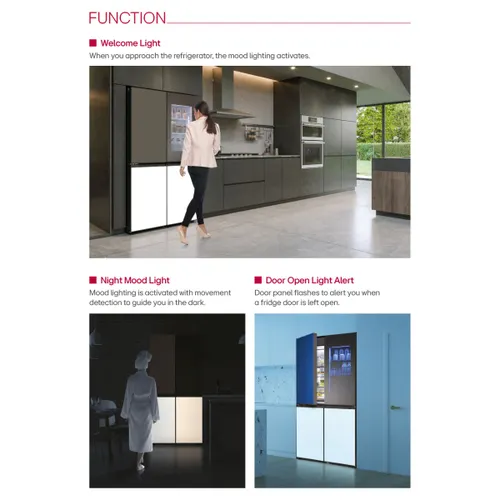 LG MoodUP™ 617 Litres 3 Star French Door Refrigerator | InstaView™ | 1.7 Lakh + Color Combinations | Built-in Bluetooth Speaker | ThinQ® (GR-A24FDMMB) - Image 6