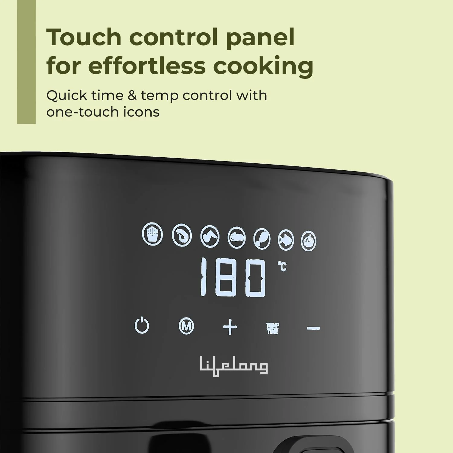 Lifelong 4.2 Litre Digital Air Fryer |Detachable Handle, Touch Control, Non-Stick Basket, Rapid Air Technology |Oil-Free Cooking for Frying, Grilling, Roasting & Baking|Energy Efficient,Compact Design - Image 7