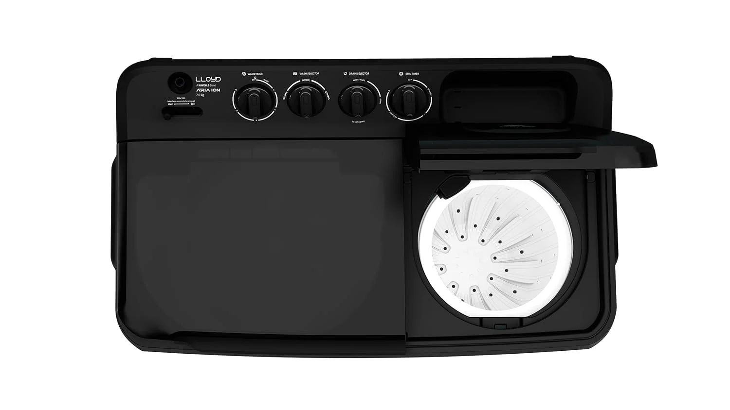Lloyd 8 kg 5 Star Semi Automatic Top Load Washing Machine |1300 RPM | Detergent Storage Zone | 3 Wash Programs | Swift Dry | Magic Filter, (GLWS805AODDG, Dark Grey and White) - Image 10