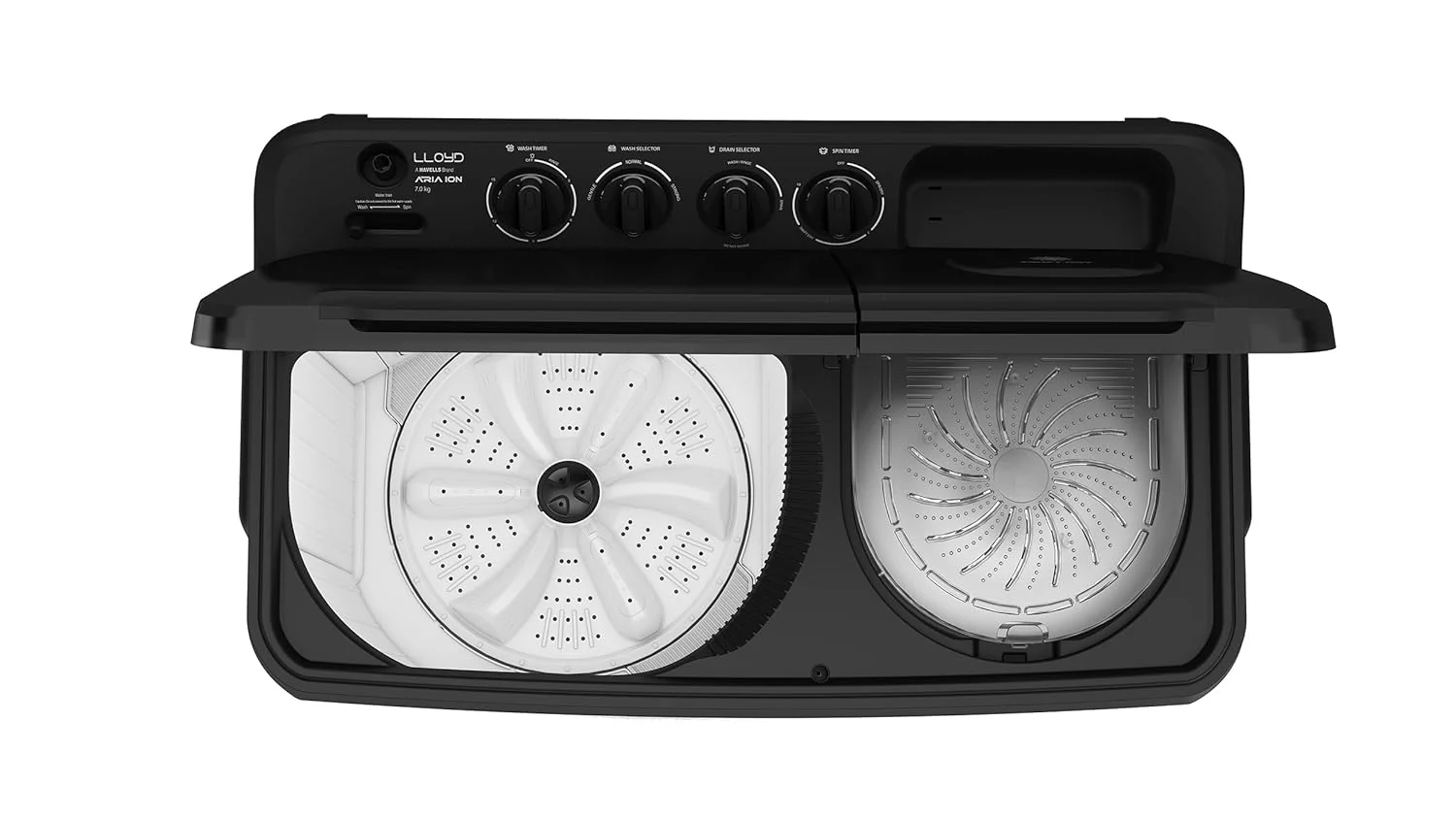 Lloyd 8 kg 5 Star Semi Automatic Top Load Washing Machine |1300 RPM | Detergent Storage Zone | 3 Wash Programs | Swift Dry | Magic Filter, (GLWS805AODDG, Dark Grey and White) - Image 12