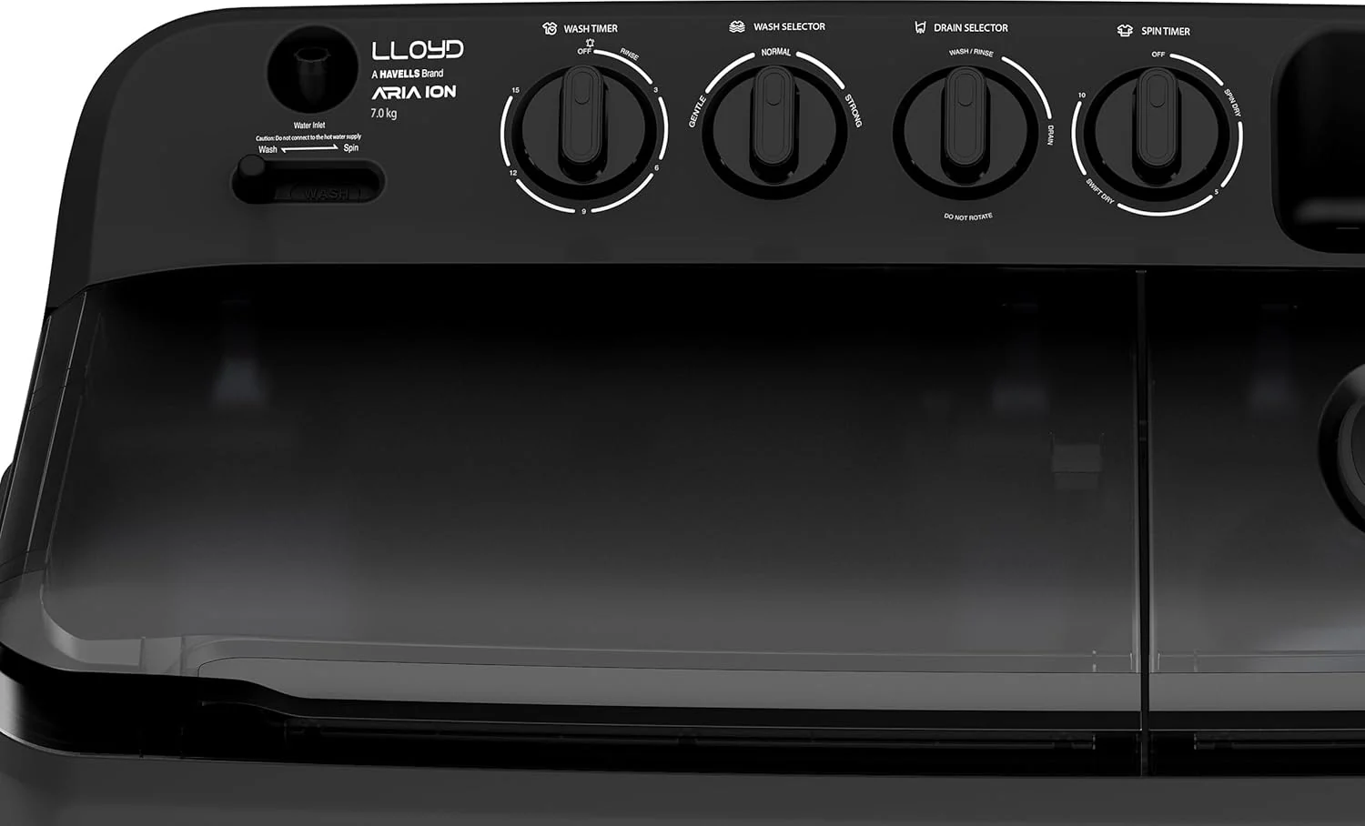 Lloyd 8 kg 5 Star Semi Automatic Top Load Washing Machine |1300 RPM | Detergent Storage Zone | 3 Wash Programs | Swift Dry | Magic Filter, (GLWS805AODDG, Dark Grey and White) - Image 14