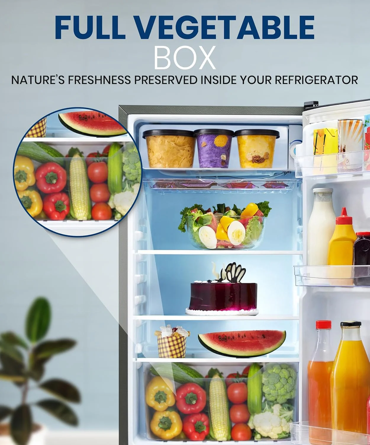 Lloyd 92 L Direct Cool Single Door 1 Star Refrigerator with Dedicated Freezer Section Big Bottle StorageFull Vegetable Box (Grey Metallic) - Image 3