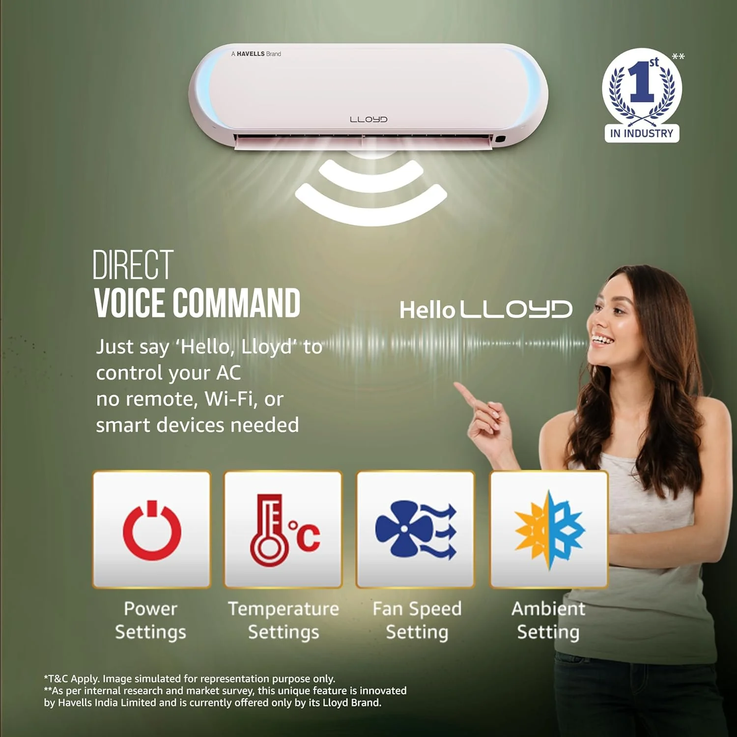 Lloyd Stellar Art 1.5Ton 5 Star Wi-Fi Inverter Split AC (6 in 1 Expandable,Mood Lighting, In-Built Air Purifier, Direct Voice Command, White &amp; Blush Pink, New Launch GLS18V5FWLGT) - Image 5