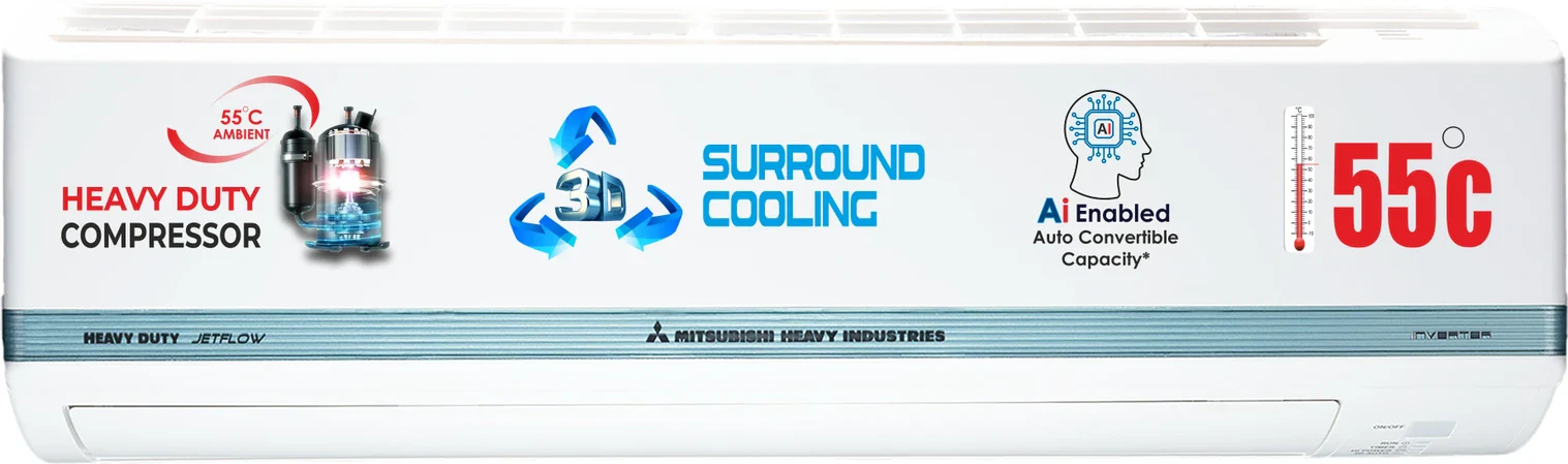Mitsubishi 2.15 Ton 2 Star Heavy Duty Hybrid Split AC, DXK25CAPDA (Desert Xtreme Kooling, Jetta Series, 2026)