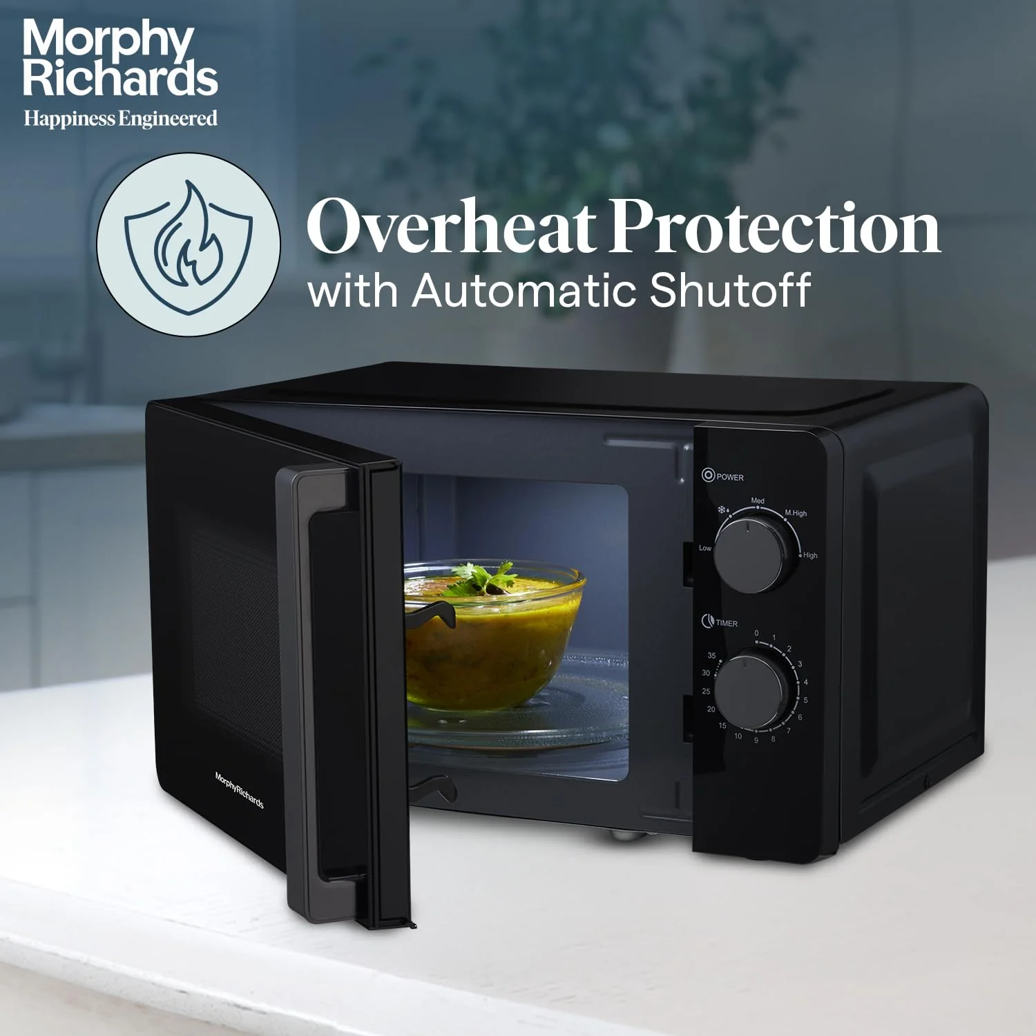 Morphy Richards 20 Litres Solo Microwave Oven| 6 Power Levels| Timer Function|Defrost| Overheat Protection with Auto Shut Off| 2 Year Product Warranty | Black - Image 5