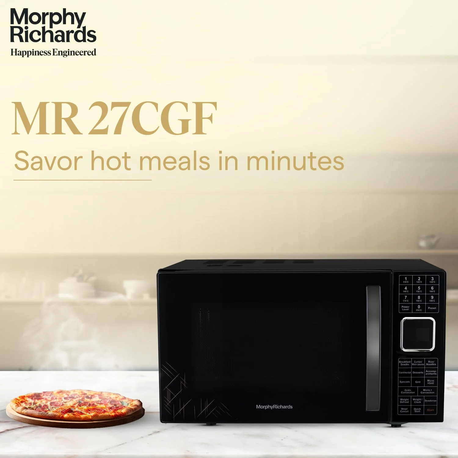 Morphy Richards 27L Convection Microwave Oven (27CGF, Black) | 200 Auto Cook Menus | 11 Power Levels | Stainless Steel Cavity | Deodorizer | 2-Year Warranty - Image 3