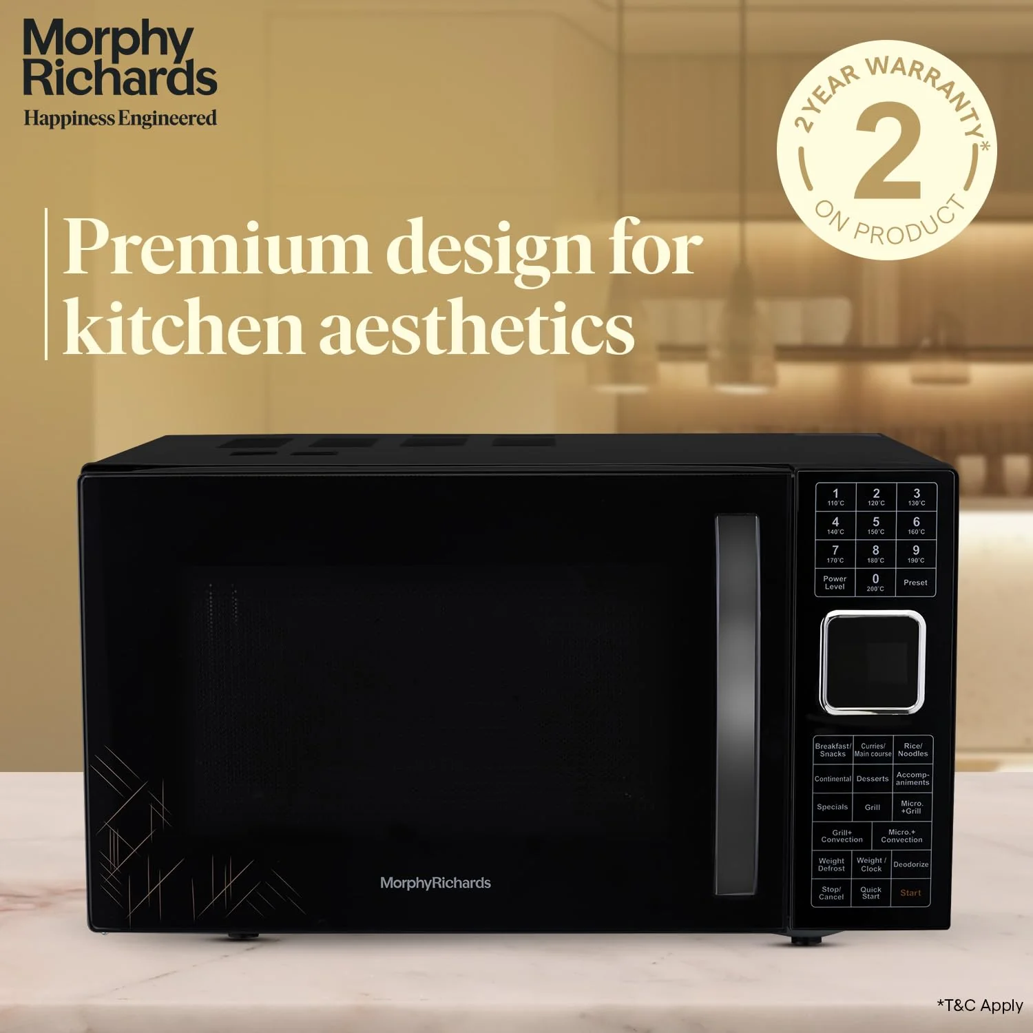 Morphy Richards 27L Convection Microwave Oven (27CGF, Black) | 200 Auto Cook Menus | 11 Power Levels | Stainless Steel Cavity | Deodorizer | 2-Year Warranty - Image 8