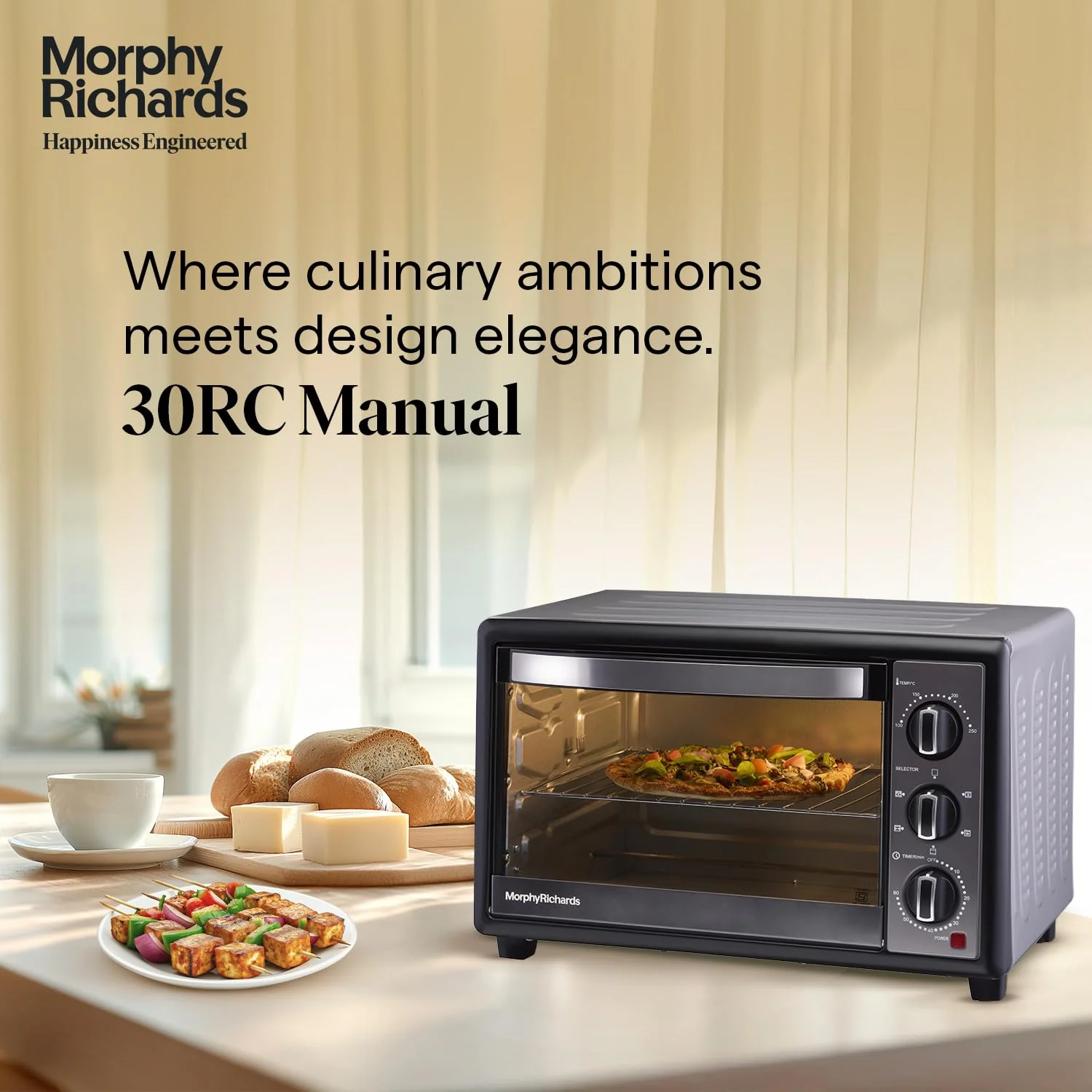 Morphy Richards 30 RC OTG | 30L Oven Toaster Griller | Rotisserie | Multi-Function Baking, Roasting, Grilling &amp; Toasting | 2-Year Warranty | Black - Image 4