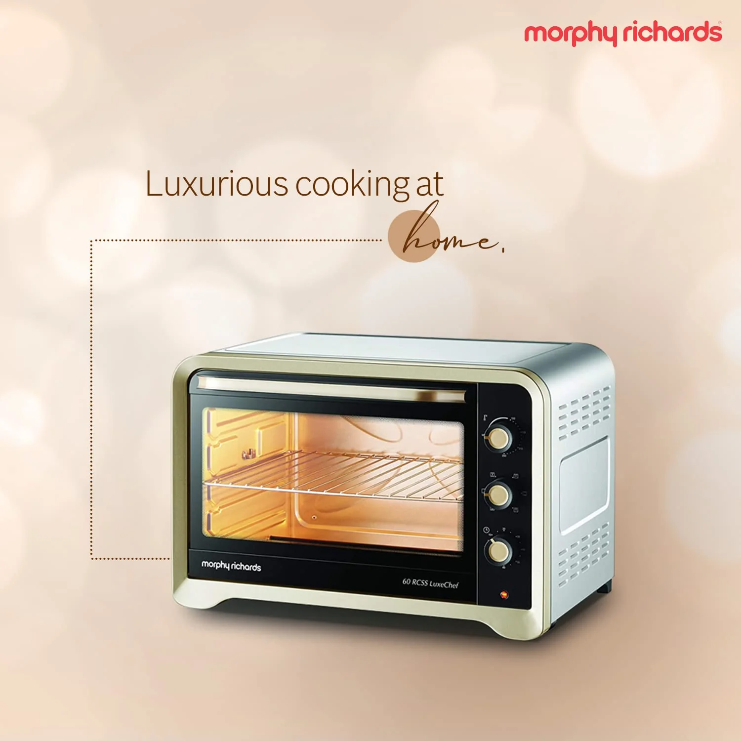 Morphy Richards 60RCSS Luxe Chef OTG | Convection and Rotisserie Function | Large Capacity 60L | Gold | 2 Year Product Warranty - Image 3