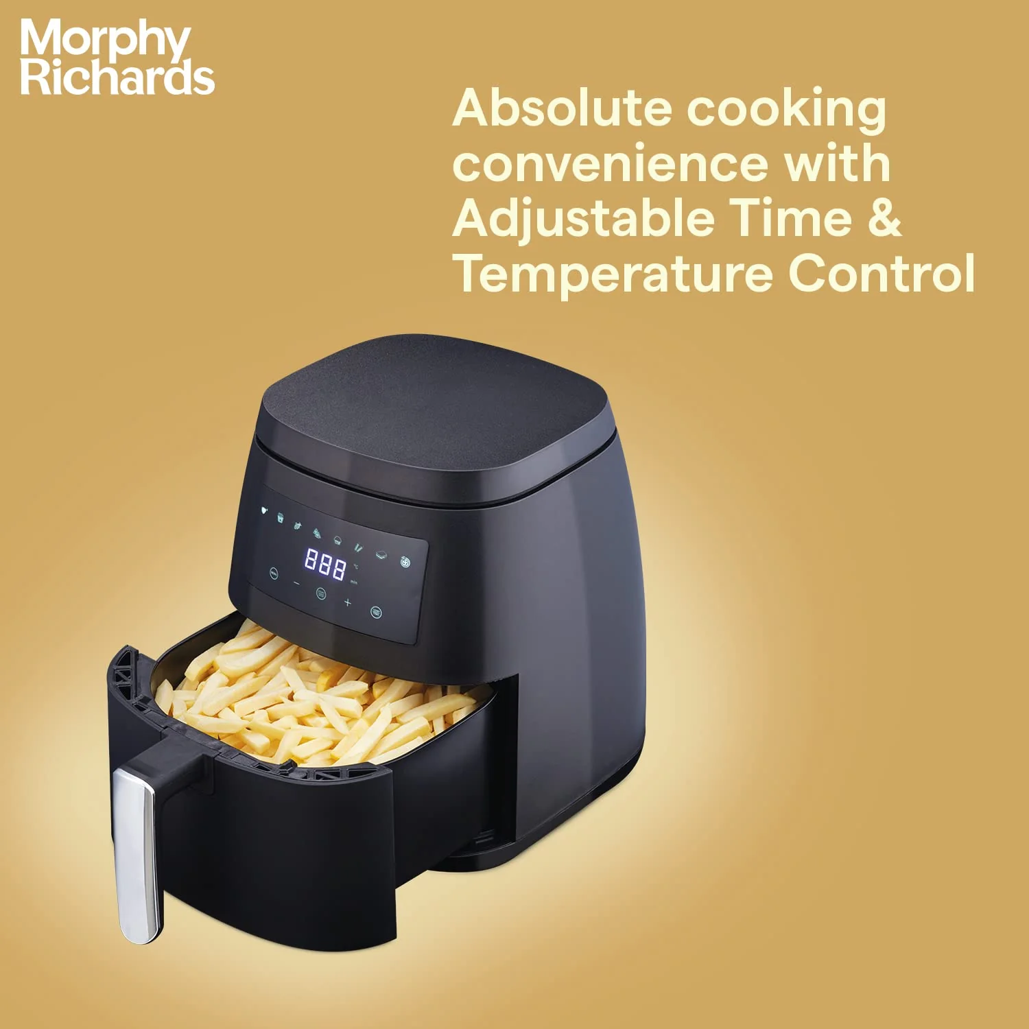 Morphy Richards Digital Air Fryer for Home | 5L Capacity | 1500W | Digital Control | Dual Fan Tech | Adjustable Time &amp; Temp | Voltage Protection | 2-Year Warranty | Black - Image 4